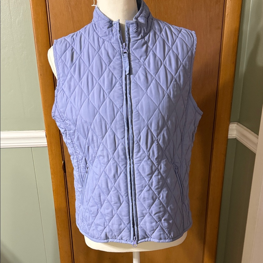 Relativity Women's Quilted Vest - Soft Blue Size L